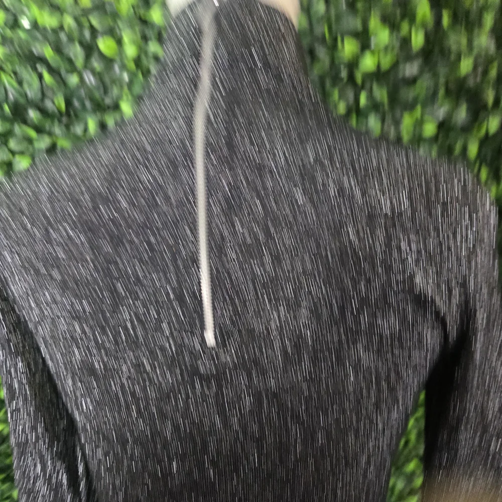 Michael Kors Black‎ Metallic Long-Sleeve V-Neck Top with Choker